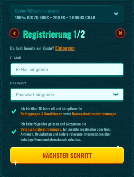 Spinanga Casino Anmeldung